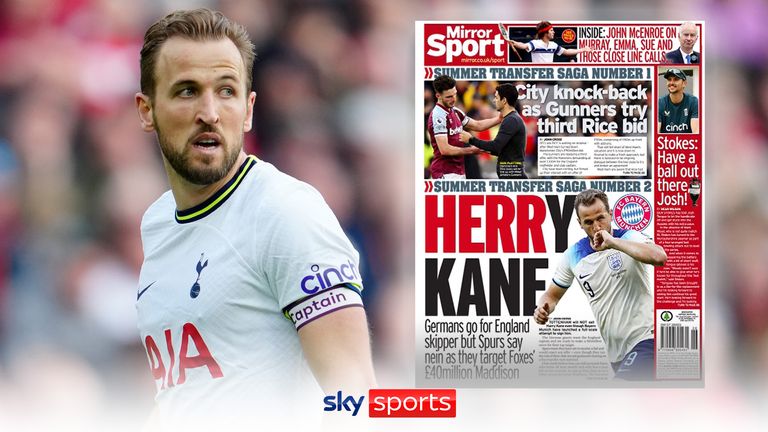 Bayern want Kane but verbal offer of £60m rejected